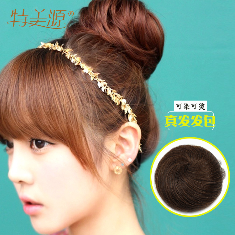 Wig women's real hair bag real hair ring fluffy ball head hair ring hair set hair accessories special offer free shipping