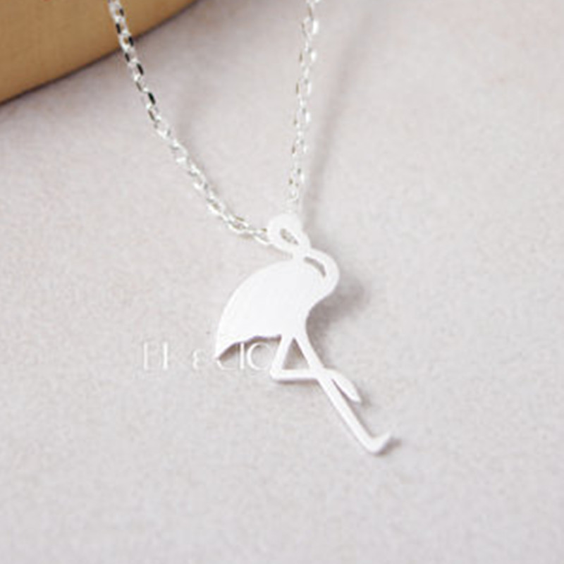 Cute Animal Necklace Ostrich Red-crowned Crane Pendant Necklace Short Fine Clavicle Chain Wholesale display picture 12