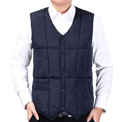 Autumn and winter Middle and old age Men's Vest Dad installed Down cotton vest man Domestic and foreign Sharp keep warm Vest wholesale