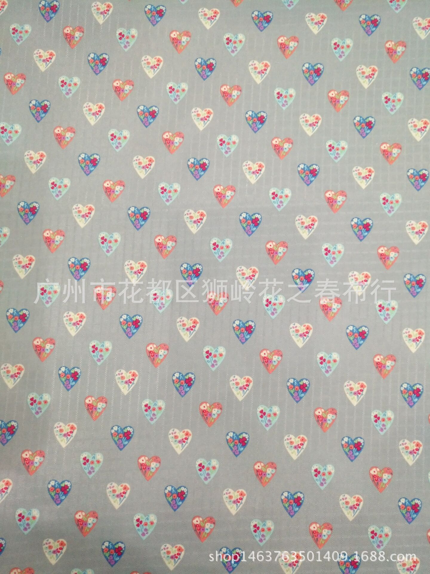 花之春简约爱心210D牛津格子PVC印花面料批发一手货源厂家直销
