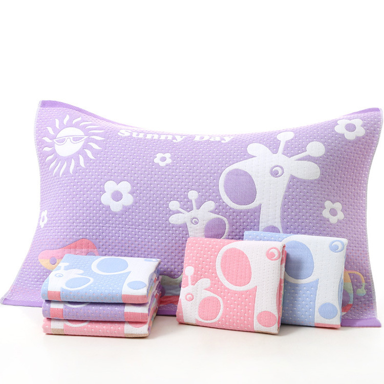 厂家直销纯棉枕巾三层纱布成人枕巾情侣卡通可爱枕巾学生劳保批发