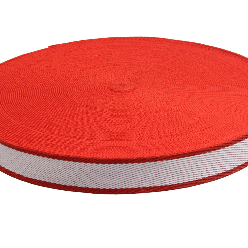 广东现货 2寸 5cm 50mm 红间白色 斜纹 加厚 包肩带 棉织带