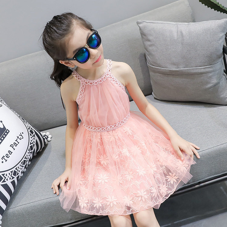 2018 Baby Flower Girl Dresses Princess Lace Wedding Party Pageant Formal Dress Kids Prom Homecoming Tulle Dresses 2-10Y 35