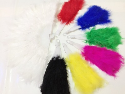 舞会表演道具高档旗袍羽毛扇加厚舞蹈扇精美扇肚皮舞羽绒毛扇折扇|ru