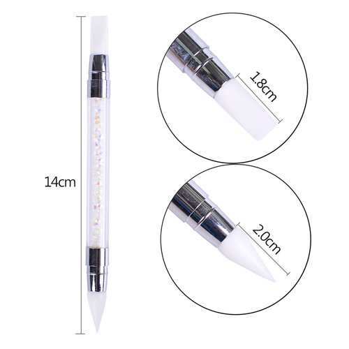 New manicure tool double beveled conical tip double-ended silicone pen nail pattern DIY painting