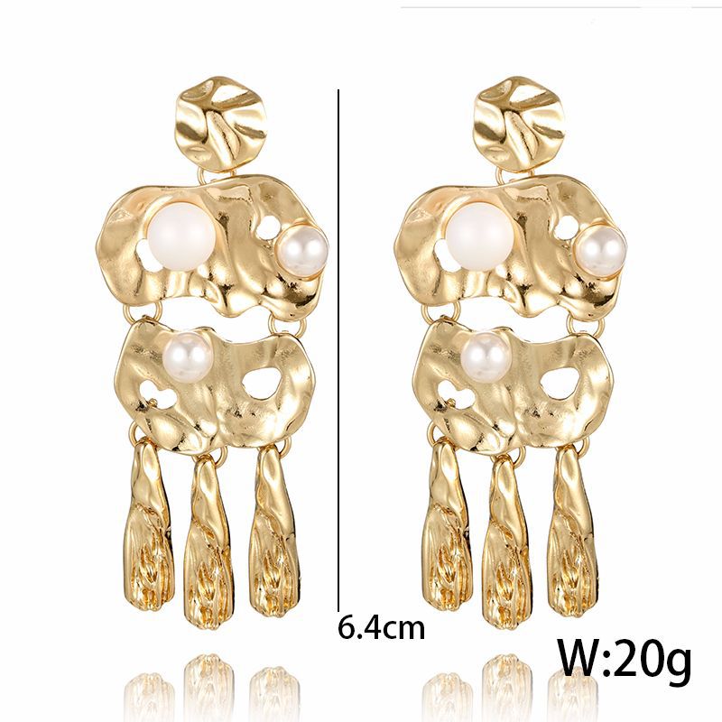 Fashion Alloy plating earring(Golden)NHGY1545-Golden
