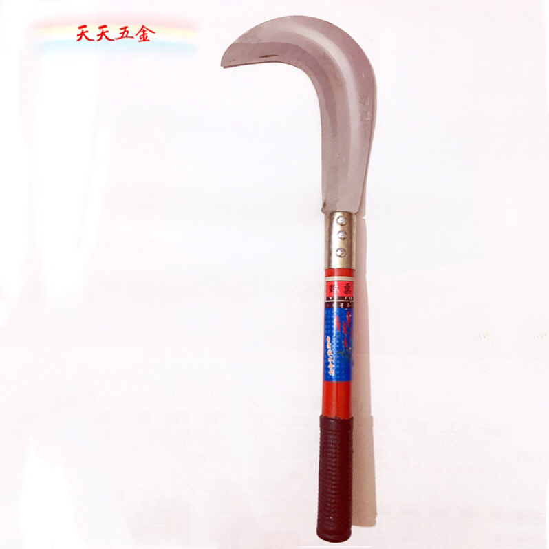 厂家供应野粟钢柄四六柴刀割草刀 农用工具钢柄镰刀