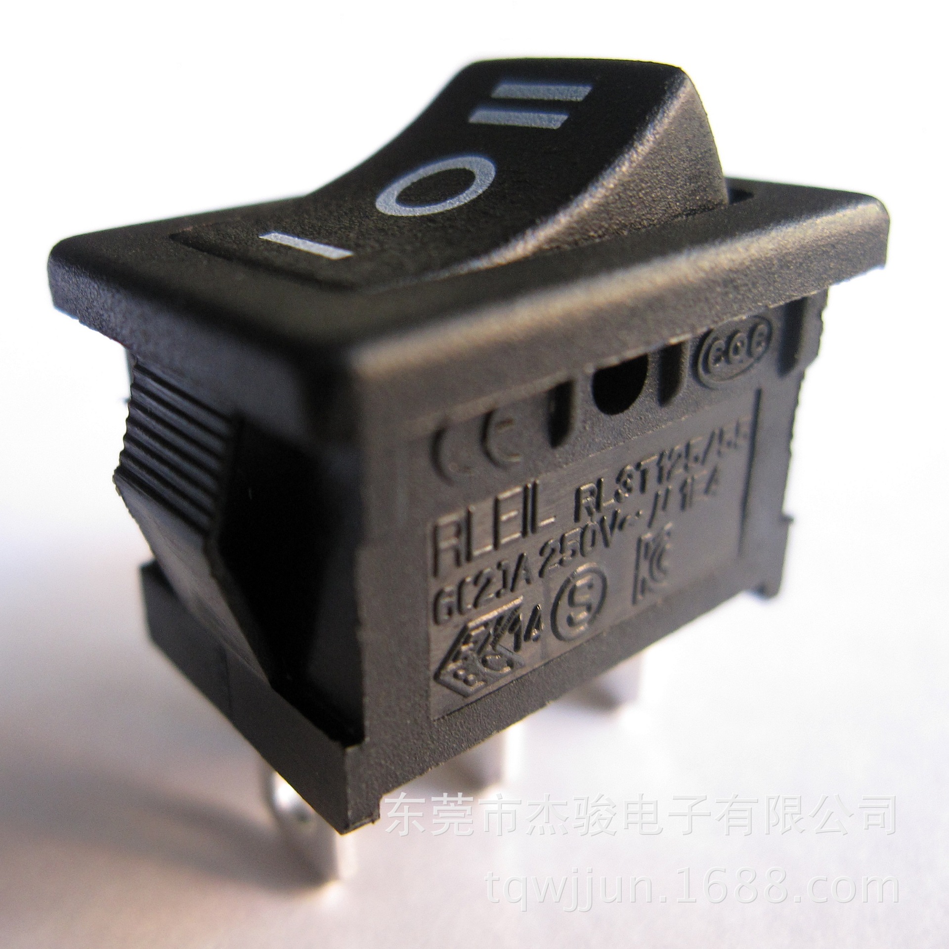 供应RLEIL 21*15三档船型开关 翘板开关RL3-1-13-G-6-BK/BK-P5-KC