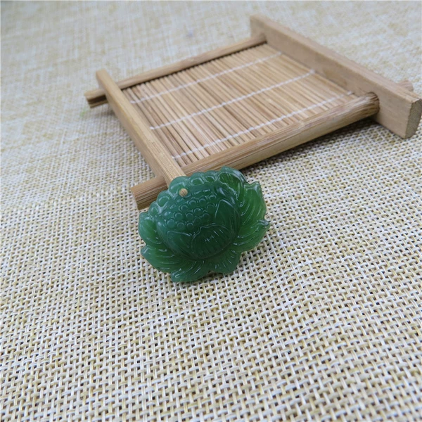 Dark green lotus pendant