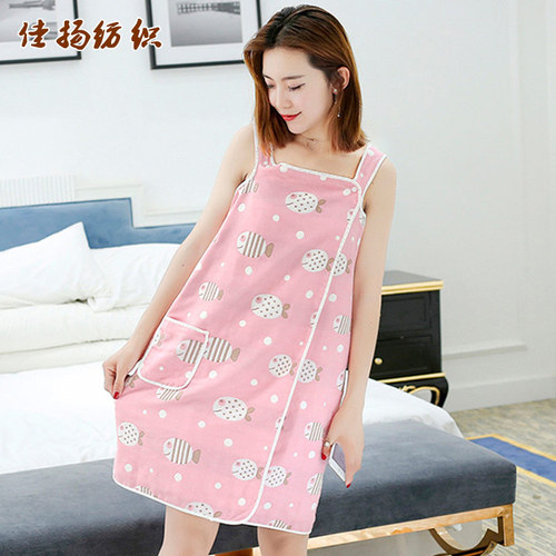 Wholesale bath skirt, tube top, three-layer gauze bath towel, wearable bathrobe, cotton one-piece home bath skirt, beauty salon bath towel