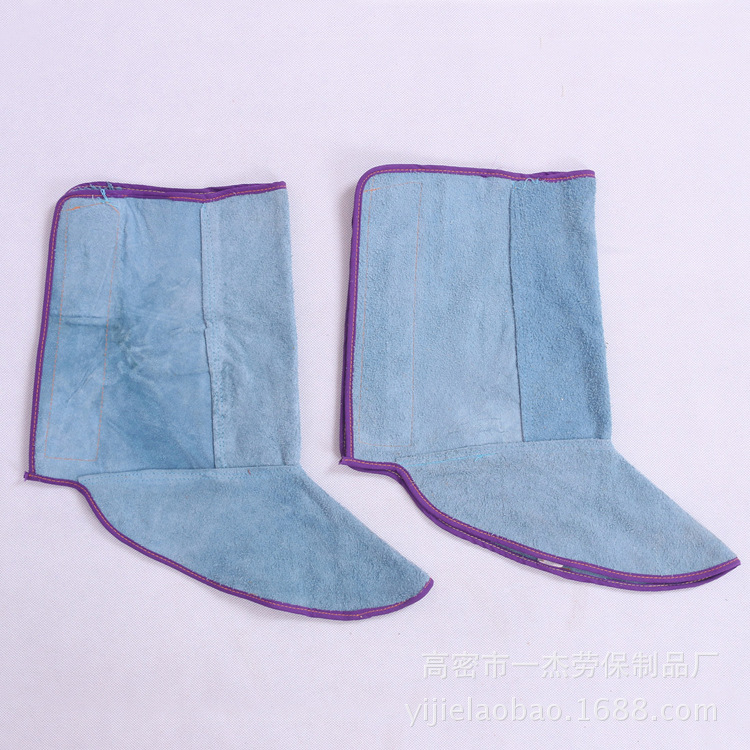 电焊护足 电焊工作业防护腿部脚盖 牛皮焊工防高温耐磨脚套 定制