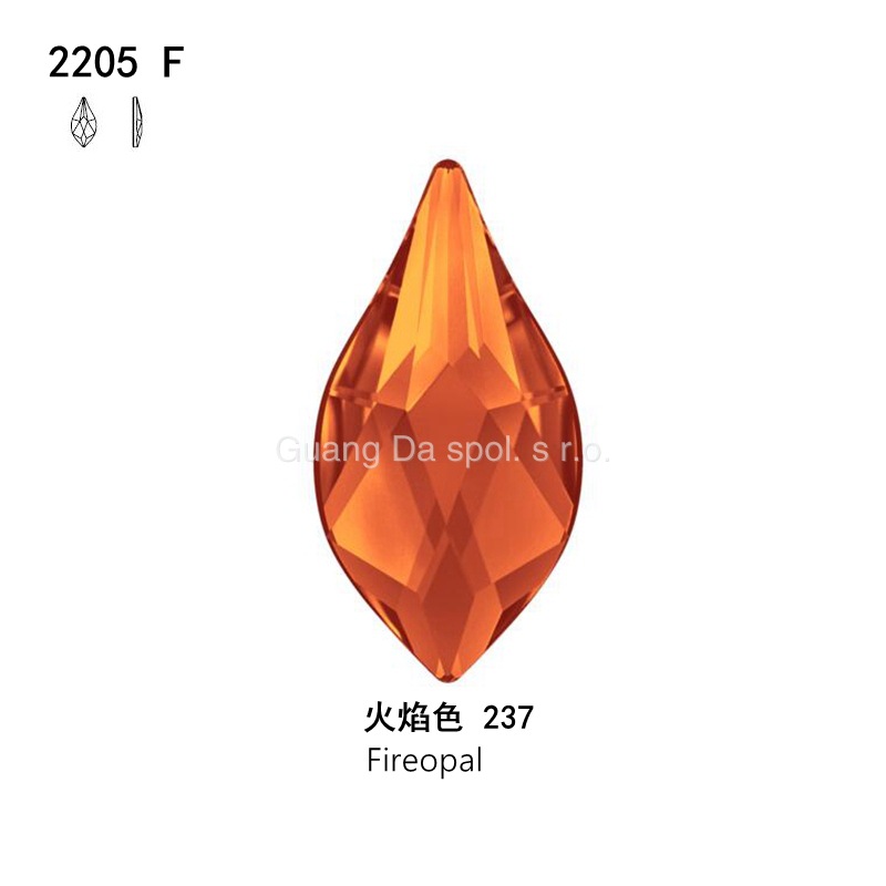 奥钻2205橄榄形平底钻Fireopal 237火山色异形美甲贴钻