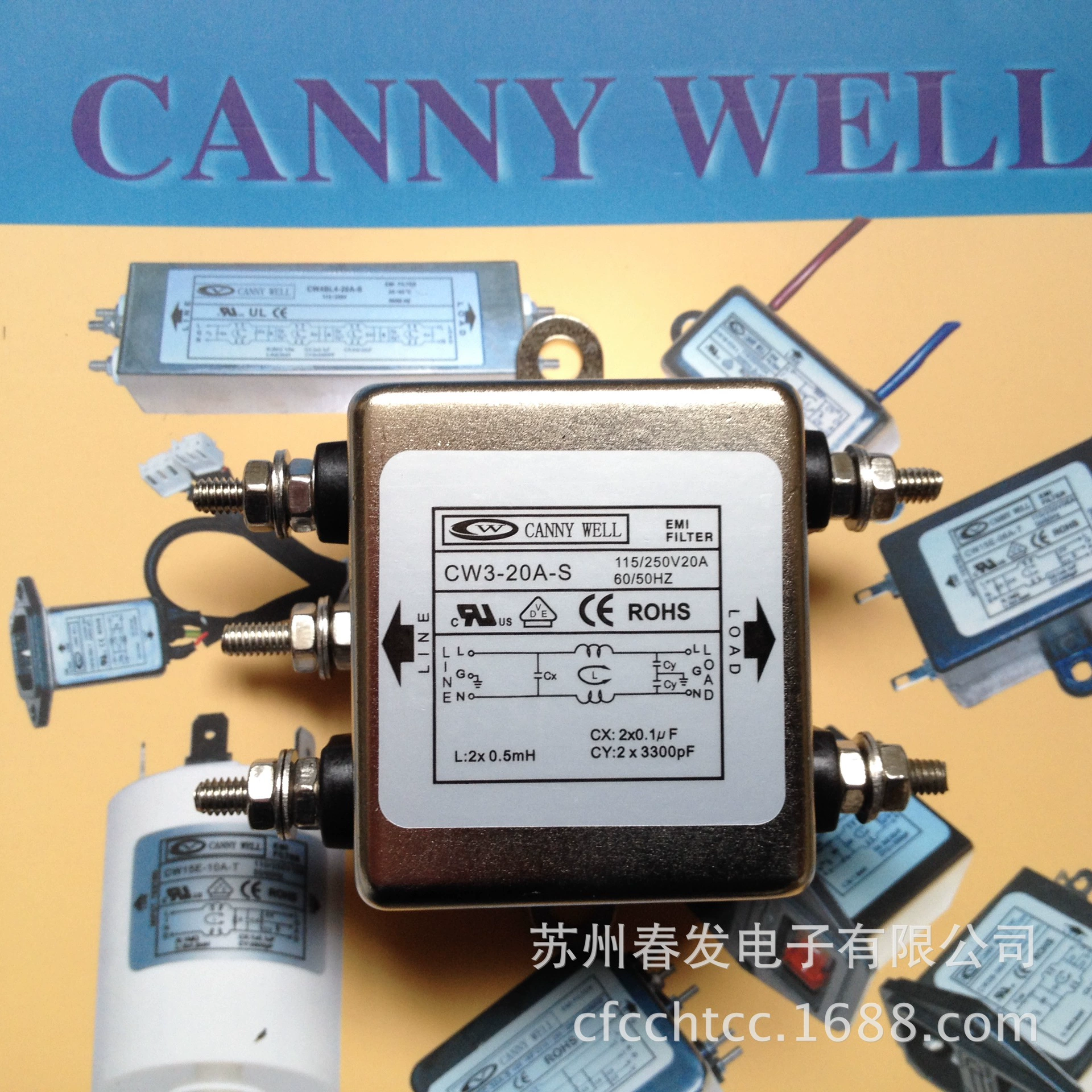 Фильтр CW3-20A-S Canny Well CW3 20A S EMI фильтр