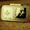Medal, pyramid with laser, metal badge engraved, suitable for import, 24 carat white gold, collection