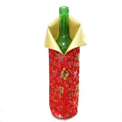 中式家居锦缎酒瓶套 送老外礼品 促销品
