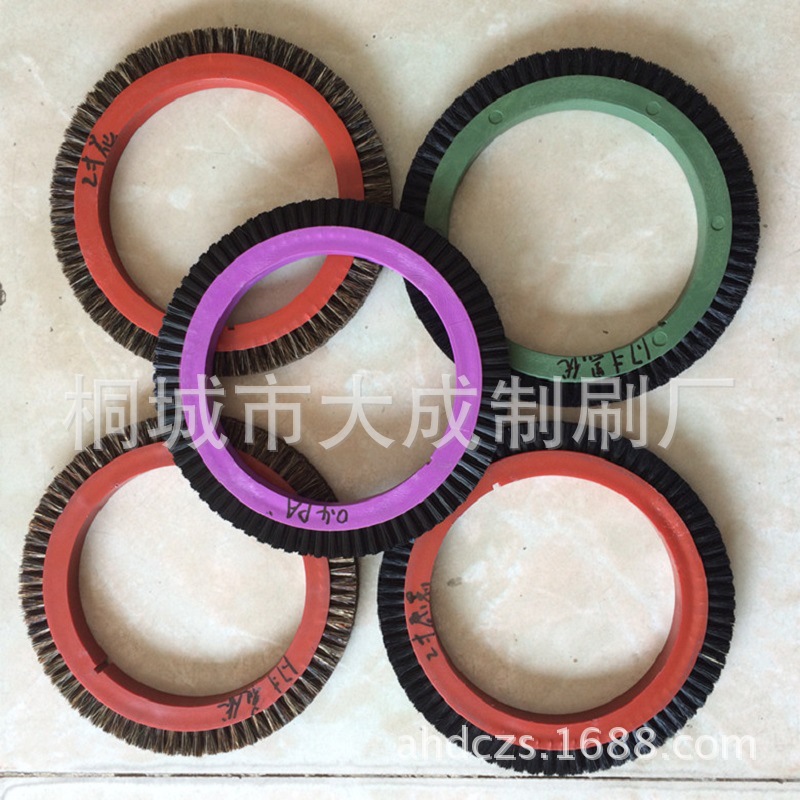 供应印染定型机毛刷轮 打磨毛刷盘 抛光机钢丝圆盘刷 纺织打磨辊