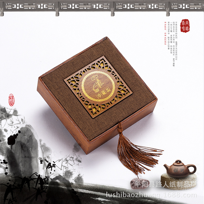 厂家供应定做麻布佛珠盒首饰 手镯 吊坠手串盒