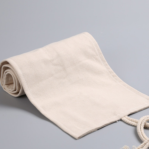 Natural gray cloth pen curtain 12/24/36/48/72 hole sketch colored lead creative roll pencil bag simple wind canvas pen box