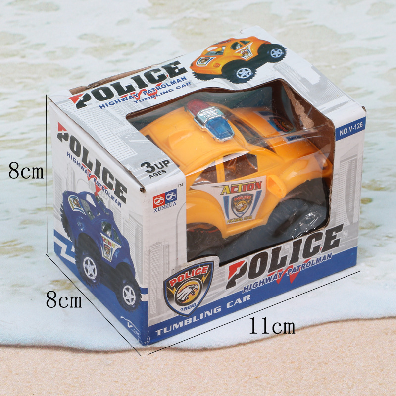 Coche de juguete de volcado eléctrico para niños coche de truco de volcado automático educativo coche de policía suministro de juguete para niños al por mayor