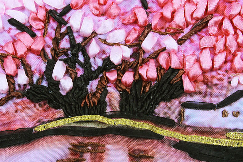 Oujin nianhua cinta bordado fábrica directa color impresión colgante pintura Jiangnan lluvia ahumada sala de estar entrada pintura decorativa