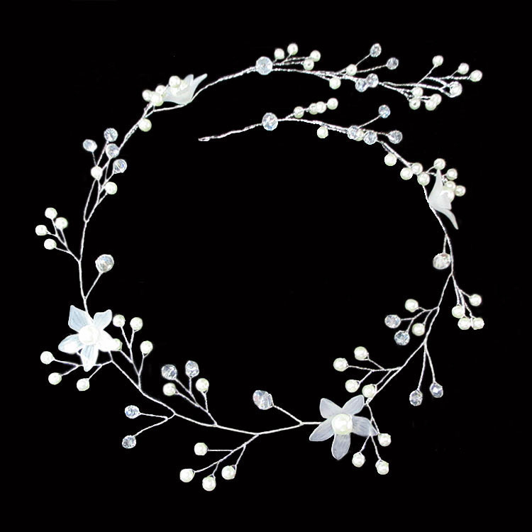 Hairpin hair clip hair accessories for women five petal flower pearl strip wedding dress headdress crystal sparkle strip