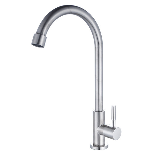 Stainless steel kitchen single cold faucet 304 vertical single cold washbasin faucet basin faucet washbasin faucet