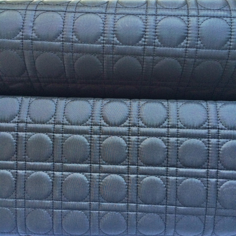 厂家供应 皮革箱包纺织面料绗缝绗绣可加工来样定制 绗绣格子圆圈