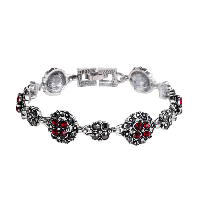 New Bohemian Natural Sapphire Silver Plated Paint Art Diamond Women Bracelet Yiwu Factory Direct Sale