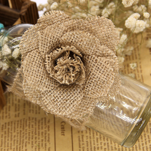 New European and American handmade linen flowers for Christmas, wedding, holiday party, shoe flowers, hat flowers, decorative supplies are available