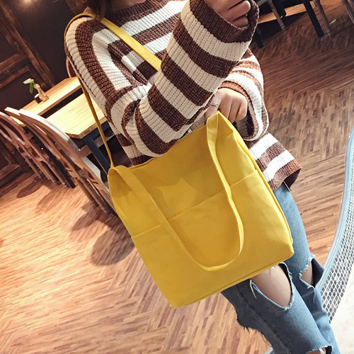 2019 New Canvas Bag Women's Single Shoulder Casual Bag Shopping Bag Personal Canvas Bag Factory Direct Sale