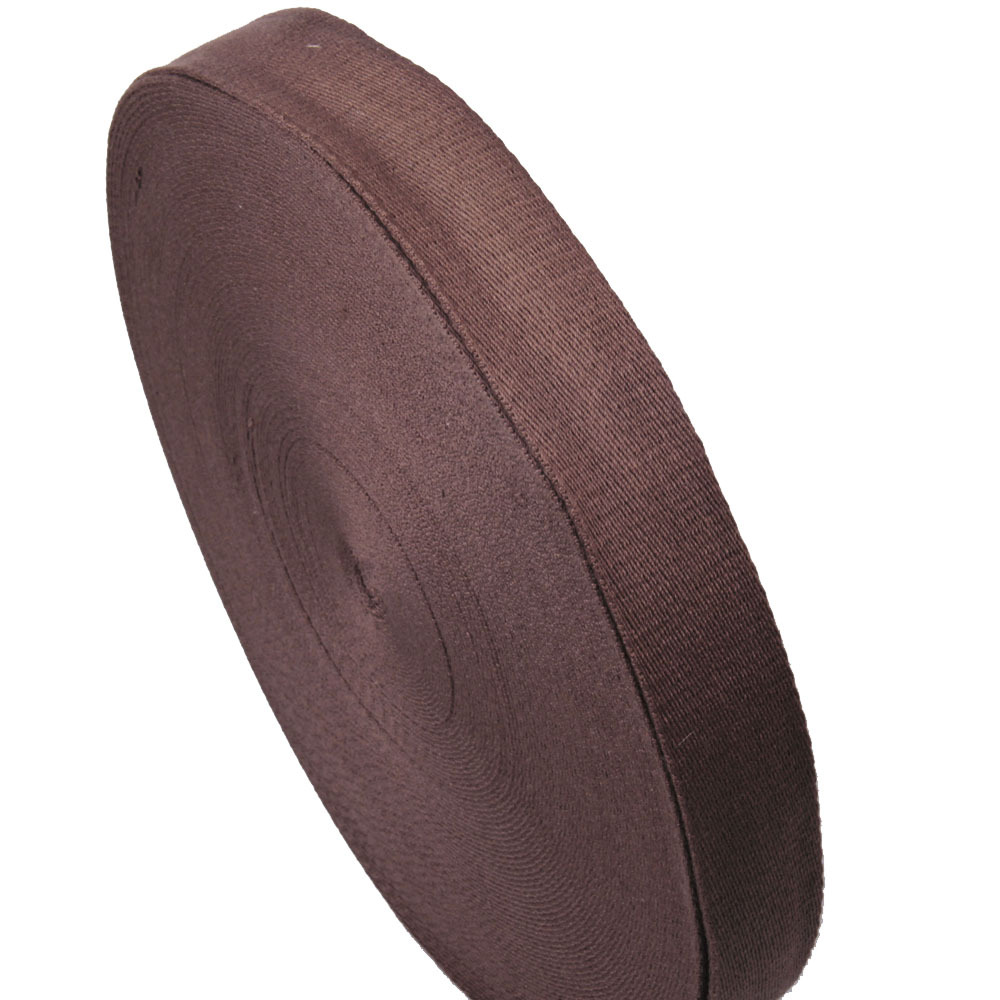 现货直销 3.8cm 1.5寸 啡绿 双面斜纹 机织 涤棉 仿棉 织带