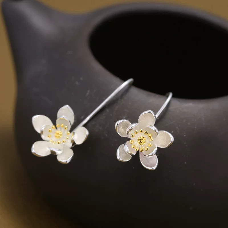 Сережки, handmade аксессуар, Таиланд, цветочные, оптовые