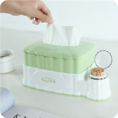 创意多功能方形升降式纸巾盒 客厅卧室浴室PP带盖牙签筒纸巾抽