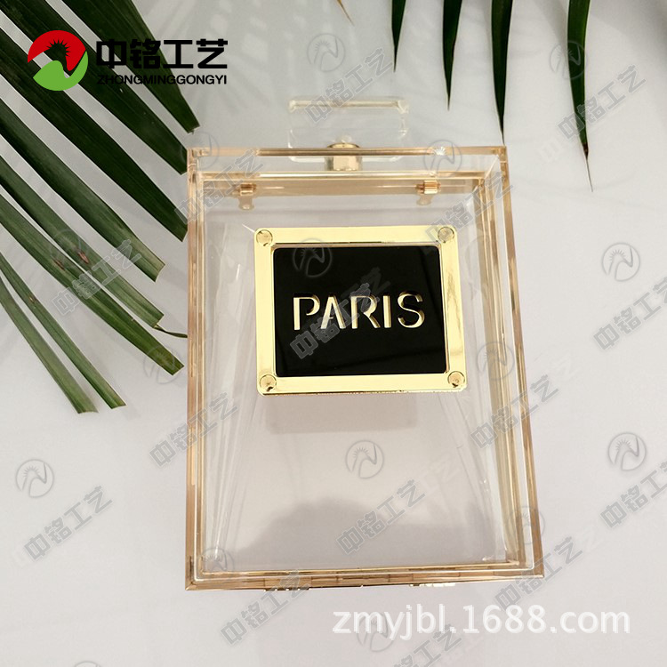 厂家加工晚装聚会透明女士链条包 高品质亚克力迷你小香风单肩包