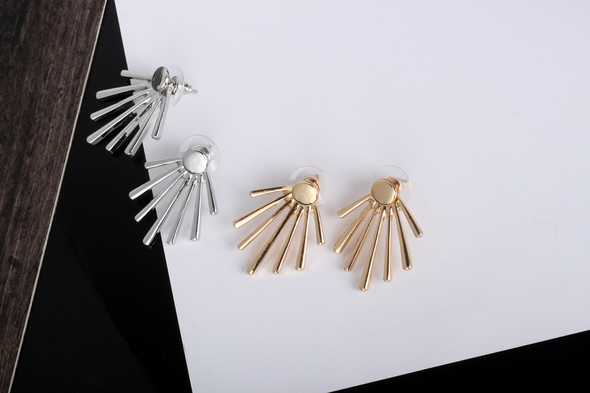 Creative Round Nails Vertical Long Stud Earrings Wholesale Fashion display picture 2