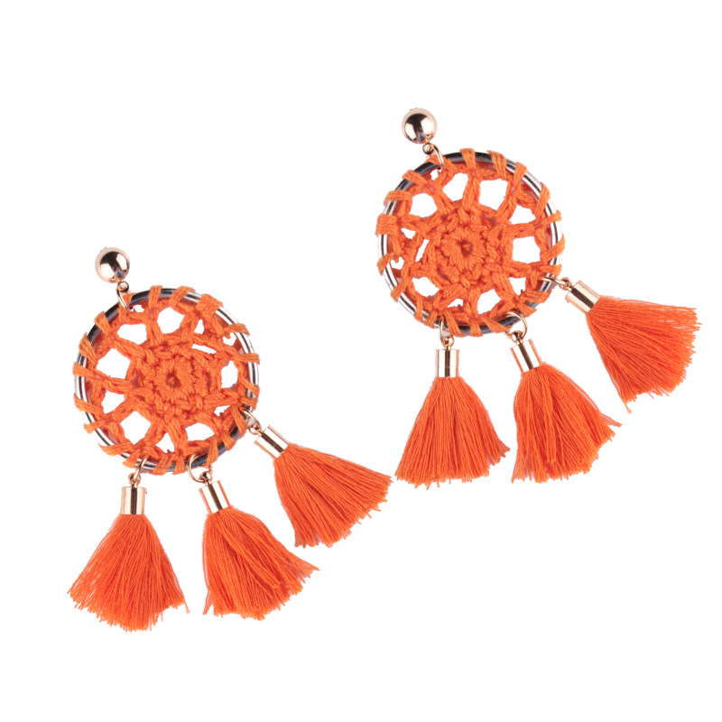 Croix-frontière Accessoires Chauds Dreamcatcher Gland Boucles D'oreilles Style Bohème Boucles D'oreilles Femelle Longue De Haute Profil Oreille Goujons Ornement display picture 2