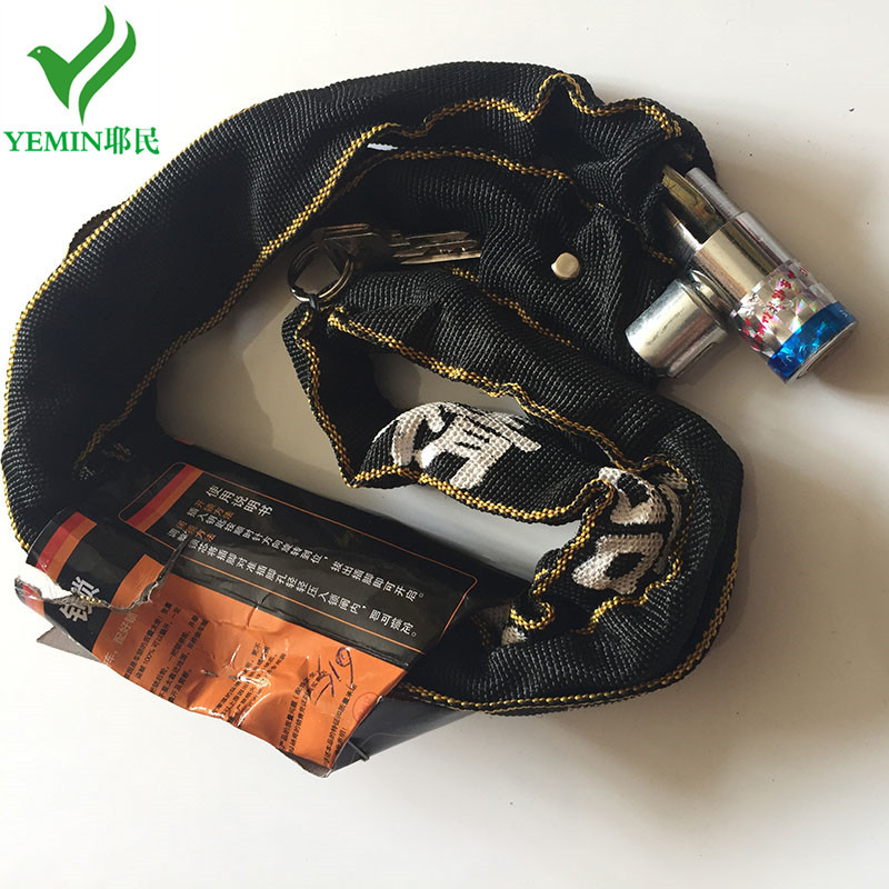 厂家直销 包布链条锁 圆头 自行车摩托车锁 多用途 防盗锁|ru