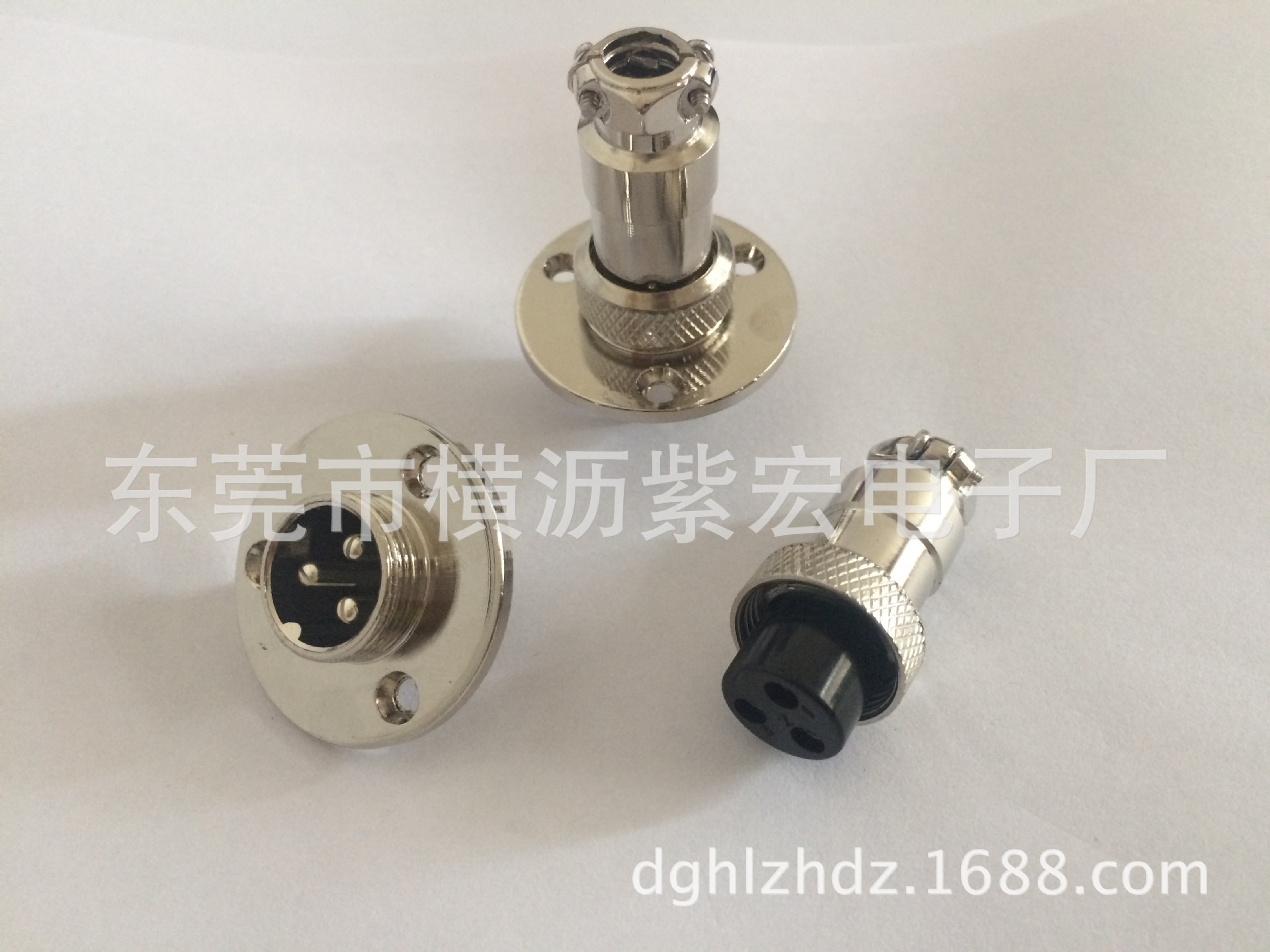 厂家直销M16-3芯,GX-16 3P法兰式圆盘航空插公头连接器 航空插座