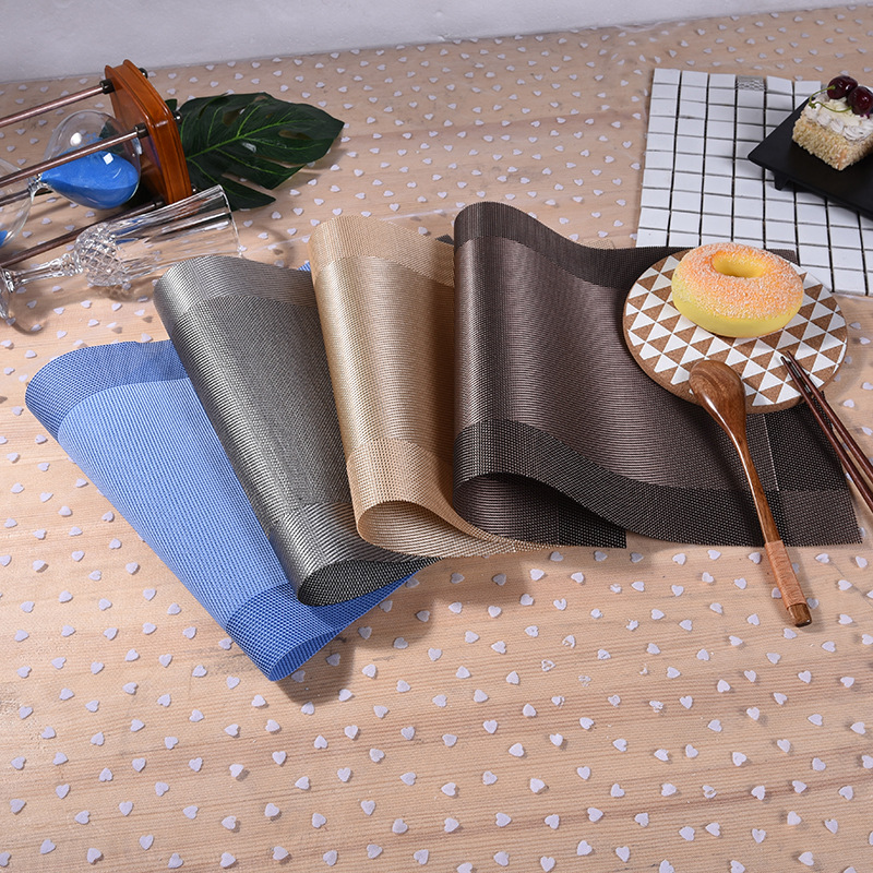 经典热销PVC环保西餐垫杯垫特斯林对角框隔热餐桌垫源头厂家Z005详情图8