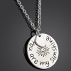 European and American jewelry you are my sunshine round tag matrix villain necklace Amazon hot sale