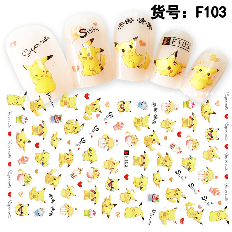 外贸3D日本新款热卖卡通儿童饰品环保美甲贴纸指甲贴花F99-108