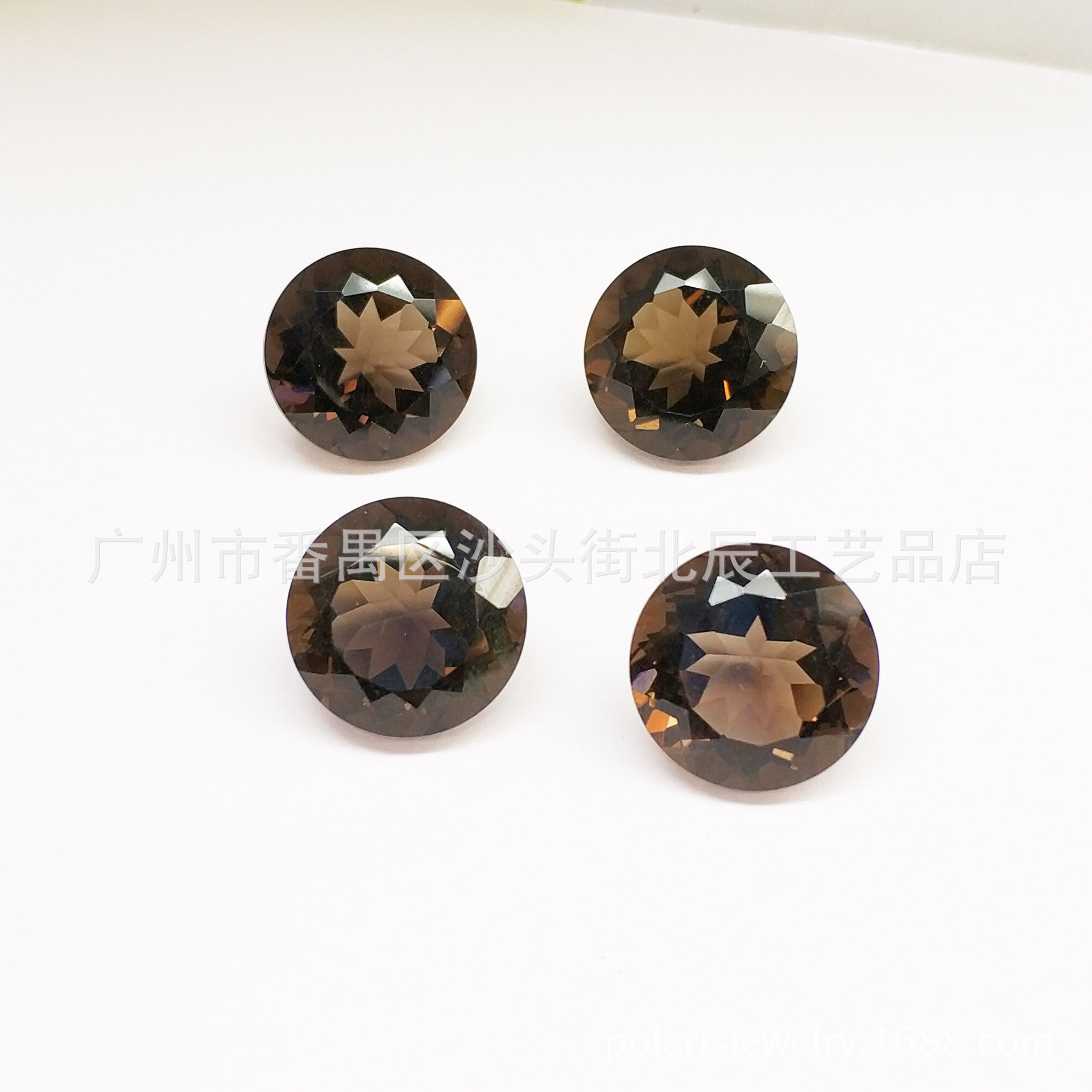 天然茶晶/烟晶 圆形1.0-10.0mm 晶体干净裸石戒面中色水晶石-阿里巴巴