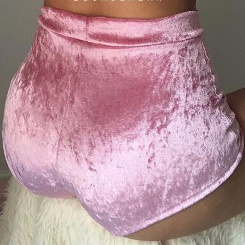 tight fit velvet shorts  NSLM29558