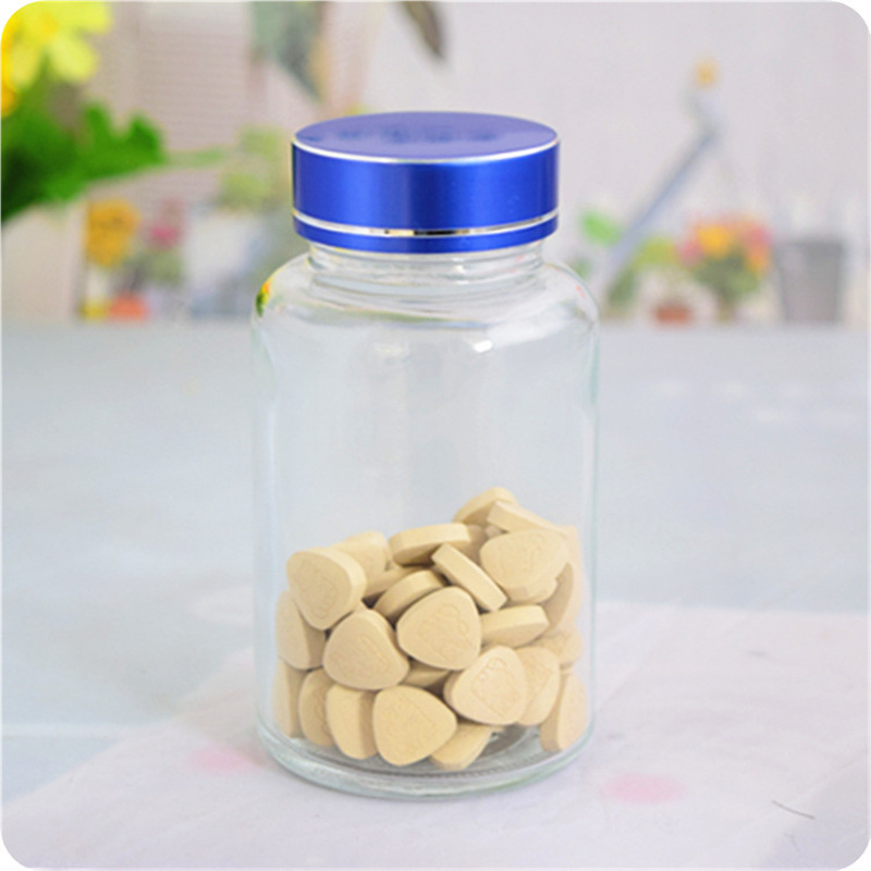 批发 120ml透明保健品瓶 胶囊瓶 含片瓶 三七粉瓶 虫草玻璃瓶