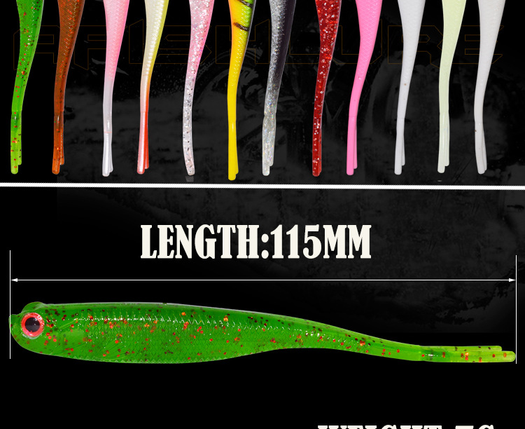 Floating Flukes Lures 115mm 7g Soft Jerkbaits Fresh Water Bass Swimbait Tackle Gear