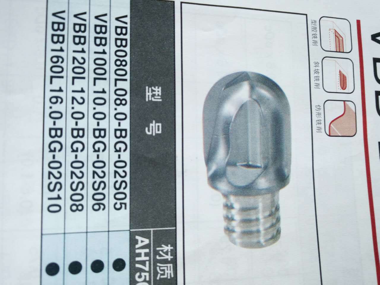 东芝球型刀头VBB160L16.0-BG-02S10 AH750