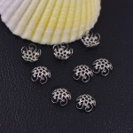 工厂批发不锈钢花蓝盖小花托珠托串珠不掉色配件材料diy饰品配件