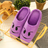 New embroidered cute soft bottom silent slippers indoor wooden floor half -bag heel home quiet cotton slippers