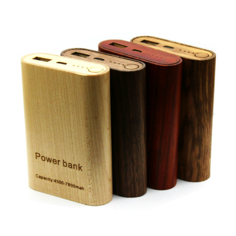 Cross-border special wooden  Portable source logo customized wooden  Shell portable battery logo