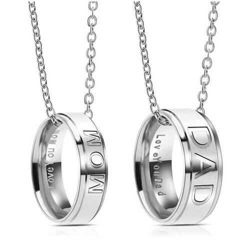 2024 Fashion Simple Stainless Steel European and American Jewelry DADMOMdiy Ring Necklace Titanium Steel Pendant Clothing Accessories